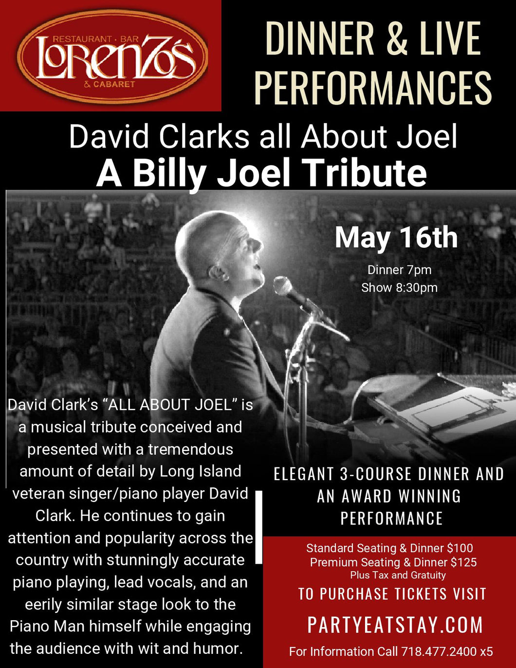 A Billy Joel Tribute, May 16th 2025