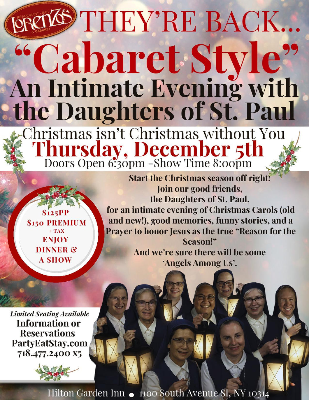 An Intimate Evening with the Daughters of St. Paul, Thursday December 5th 2024